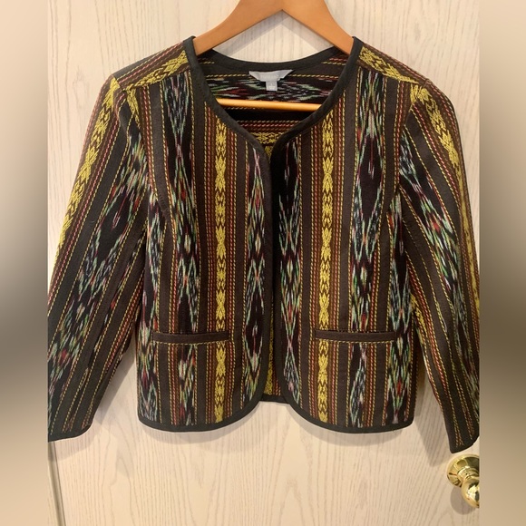 Nordstrom Rubbish Embroidered Open Front Cotton Jacket Size Large - Picture 2 of 8